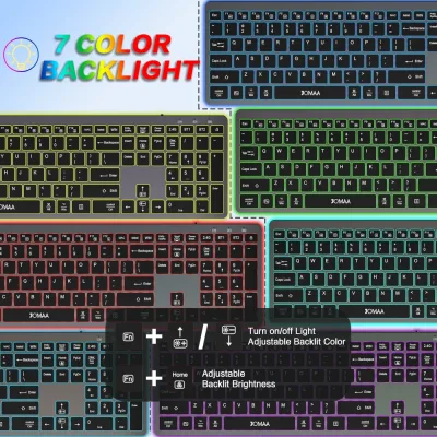 Clavier sans fil rétroéclairé gris – image 3