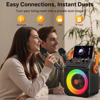 Enceinte karaoké Bluetooth avec 2 micros – image 3