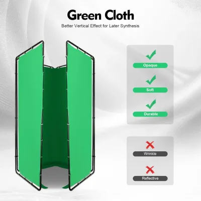 Fond vert pliable avec support et sac – image 2