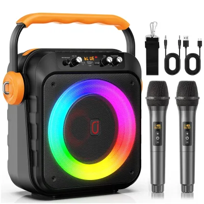 Machine de karaoké Bluetooth, 2 microphones