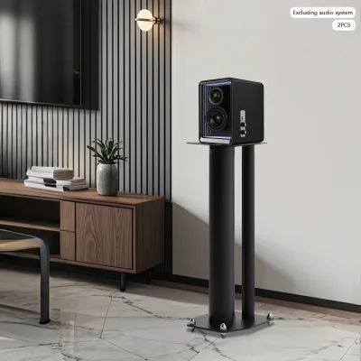 Support d'enceinte noir en fer, lot de 2