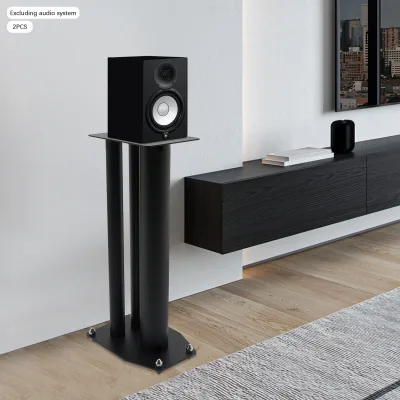 Support d'enceinte noir en fer, lot de 2 – image 2