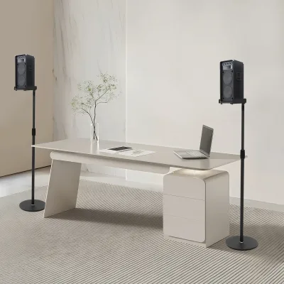 Supports d'enceintes au sol en fer, lot de 2