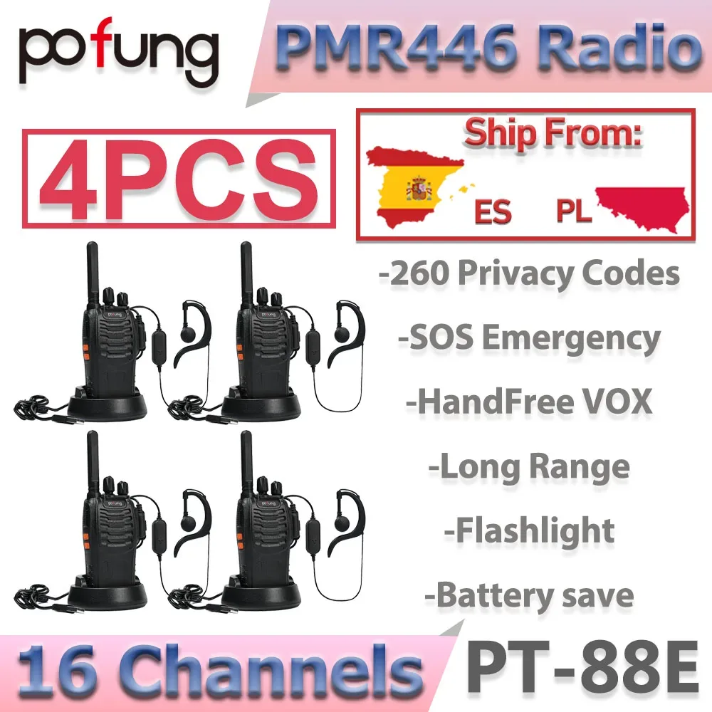 Talkies-walkies portables PMR446, lot de 4